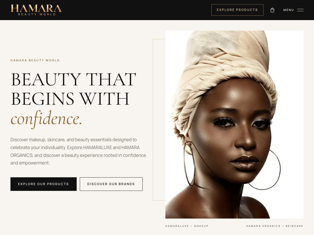 Live preview of the Hamara Beauty World website