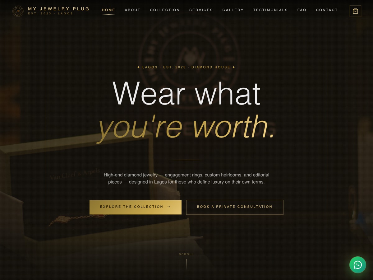 Live preview of the My Jewelry Plug website